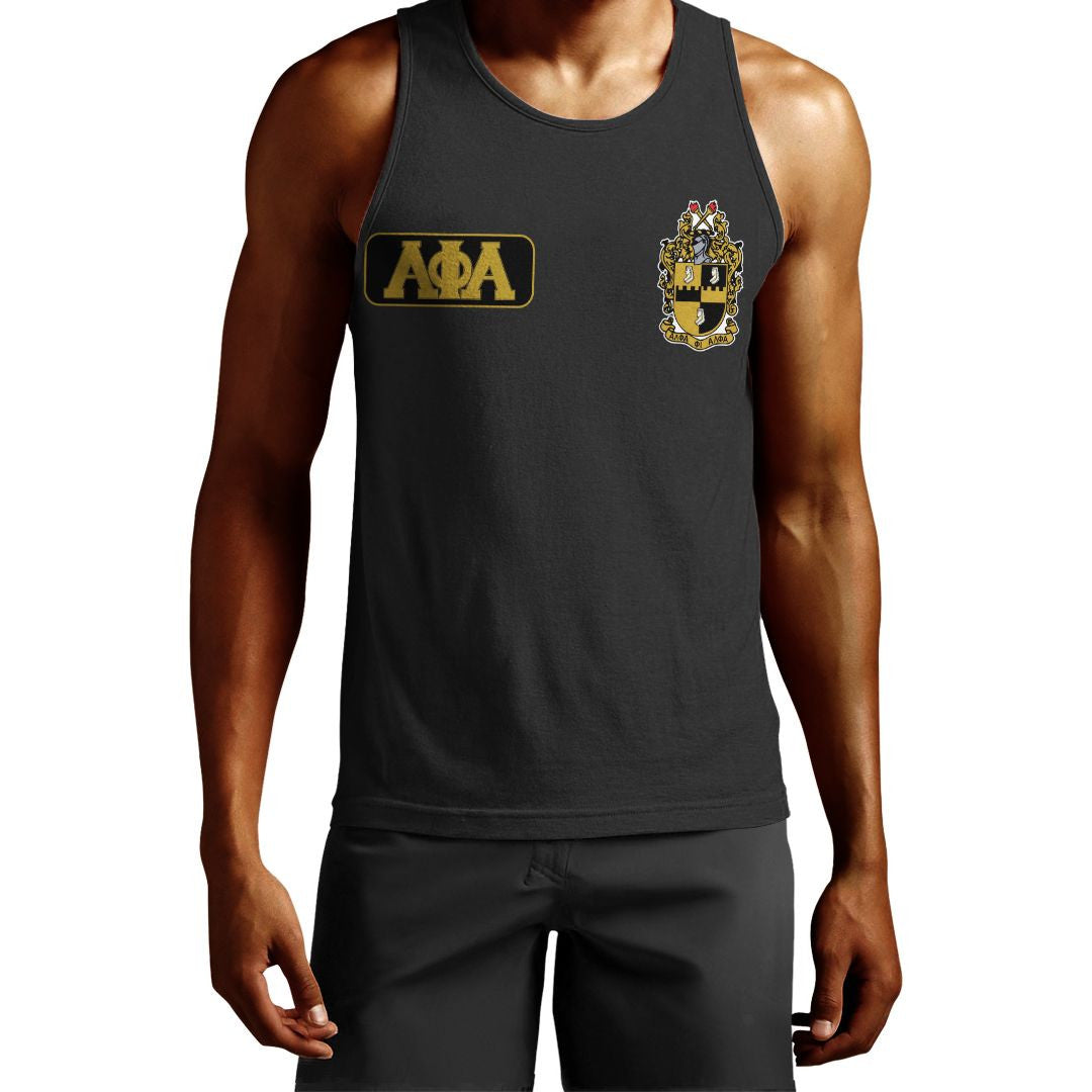 Fraternity Tank Top - Black And Gold Alpha Phi Alpha Tank Top