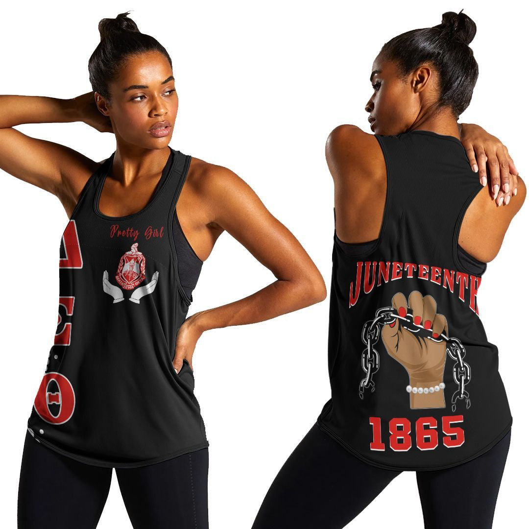 Sorority Tank Top - Juneteenth Delta Iota Delta Pretty Girl Women's Racerback Tank Top