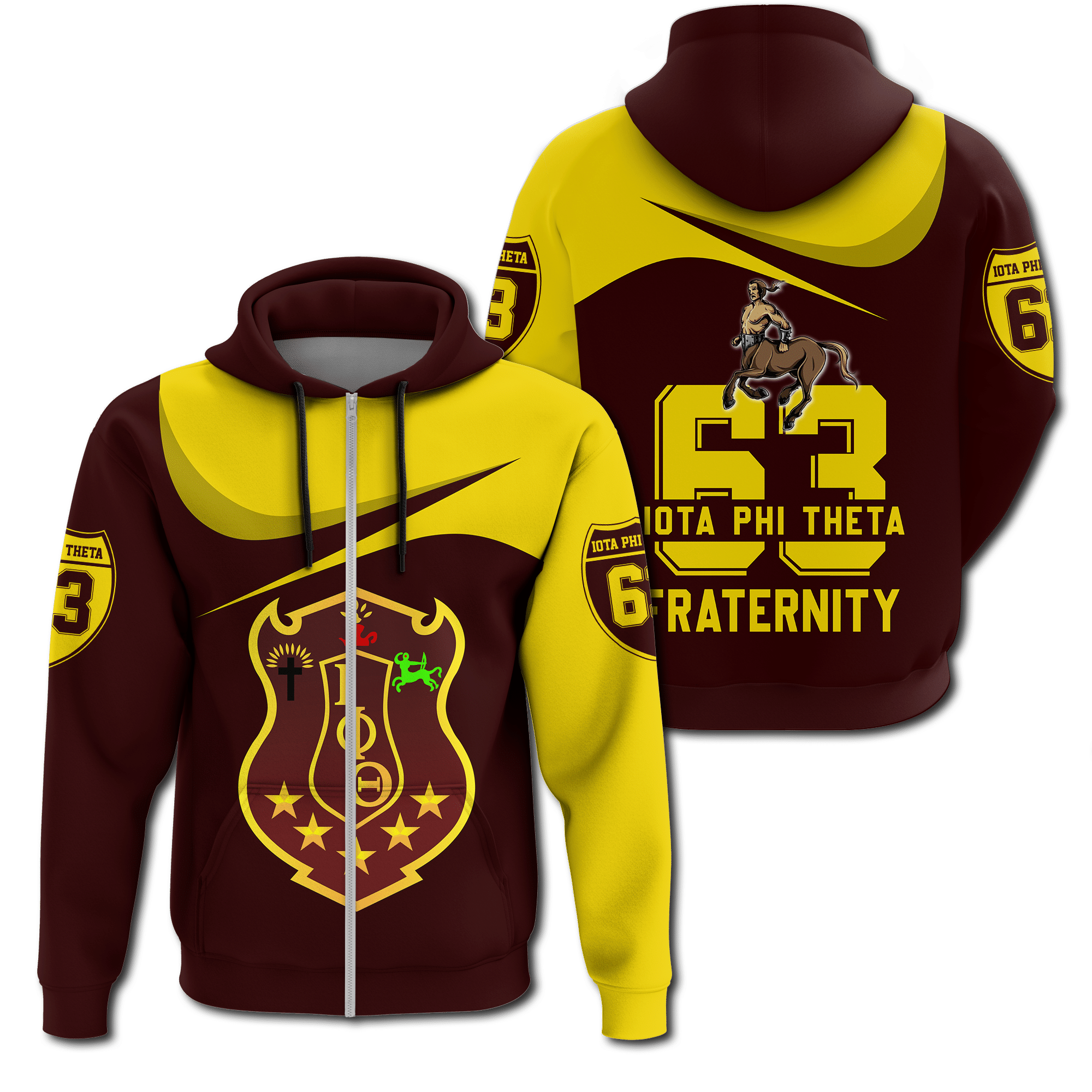 Fraternity Hoodie - Iota Phi Theta Curve Style Zip Hoodie