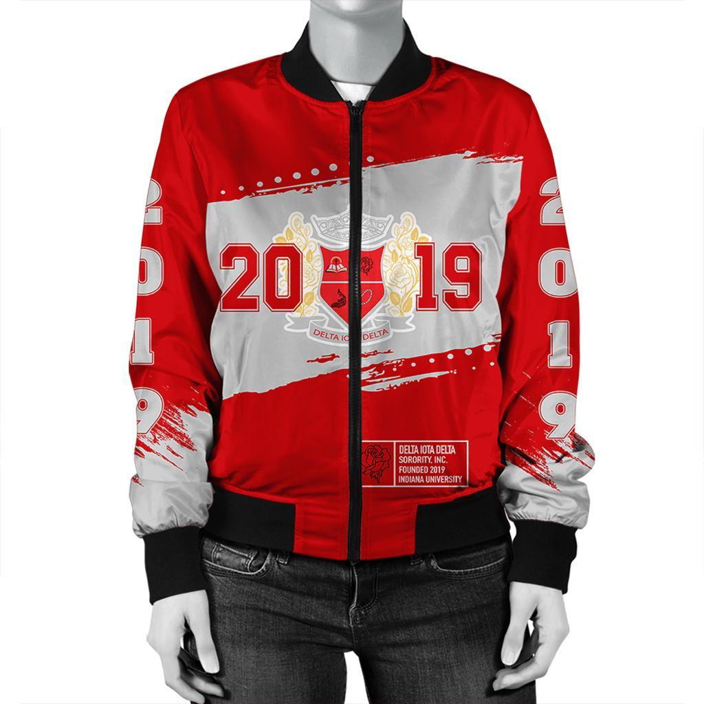 Sorority Jacket - Delta Iota Delta Indiana University Bomber Jacket