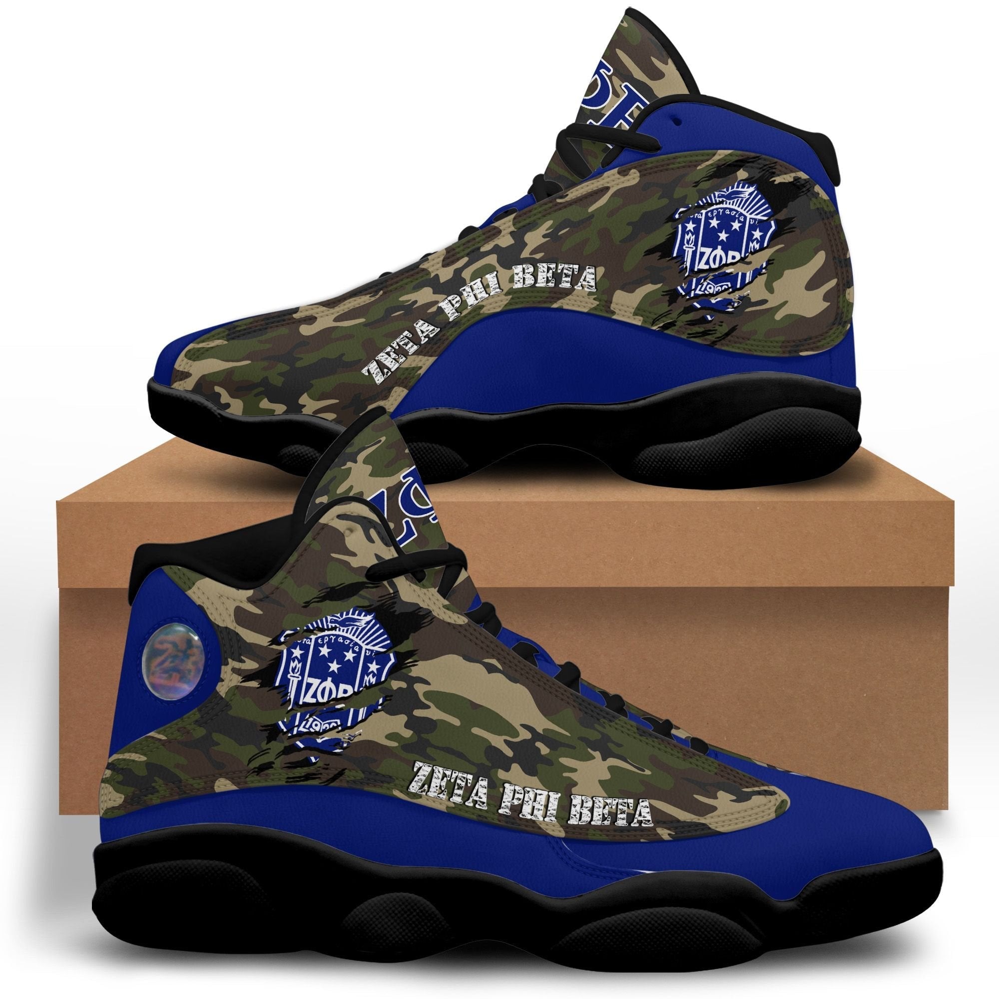 Sorority Footwear - Zeta Phi Beta Camouflage Sneakers J.13