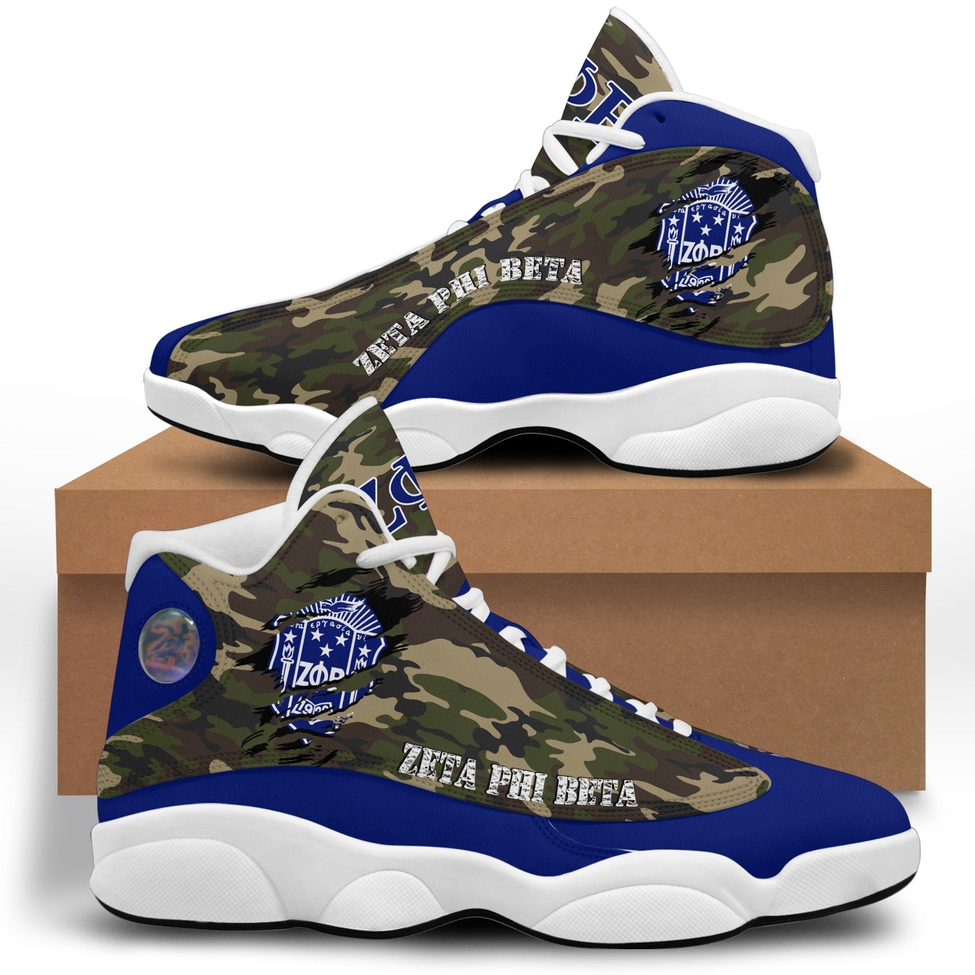 Sorority Footwear - Zeta Phi Beta Camouflage Sneakers J.13
