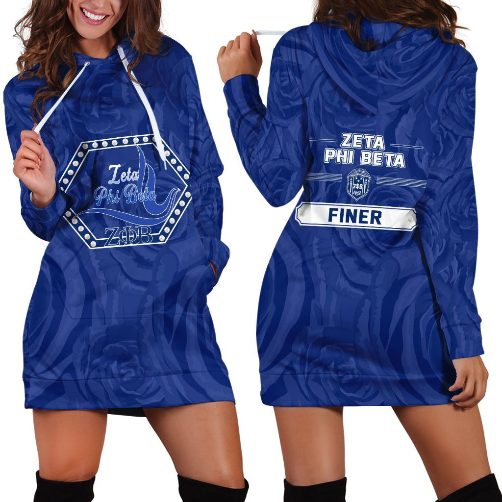 Sorority Dress - Zeta Phi Beta Rose Peals Hoodie Dress