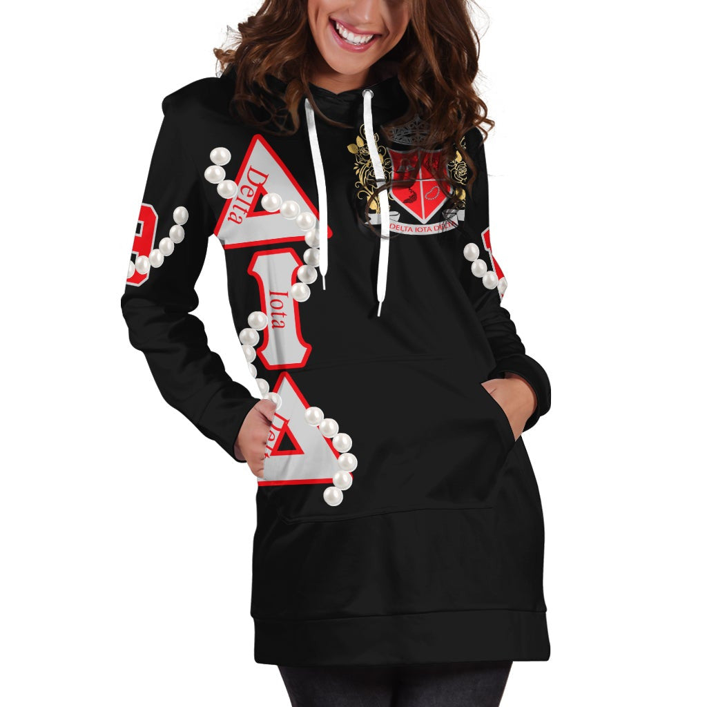 Sorority Dress - Delta Iota Delta Pearl Hoodie Dress