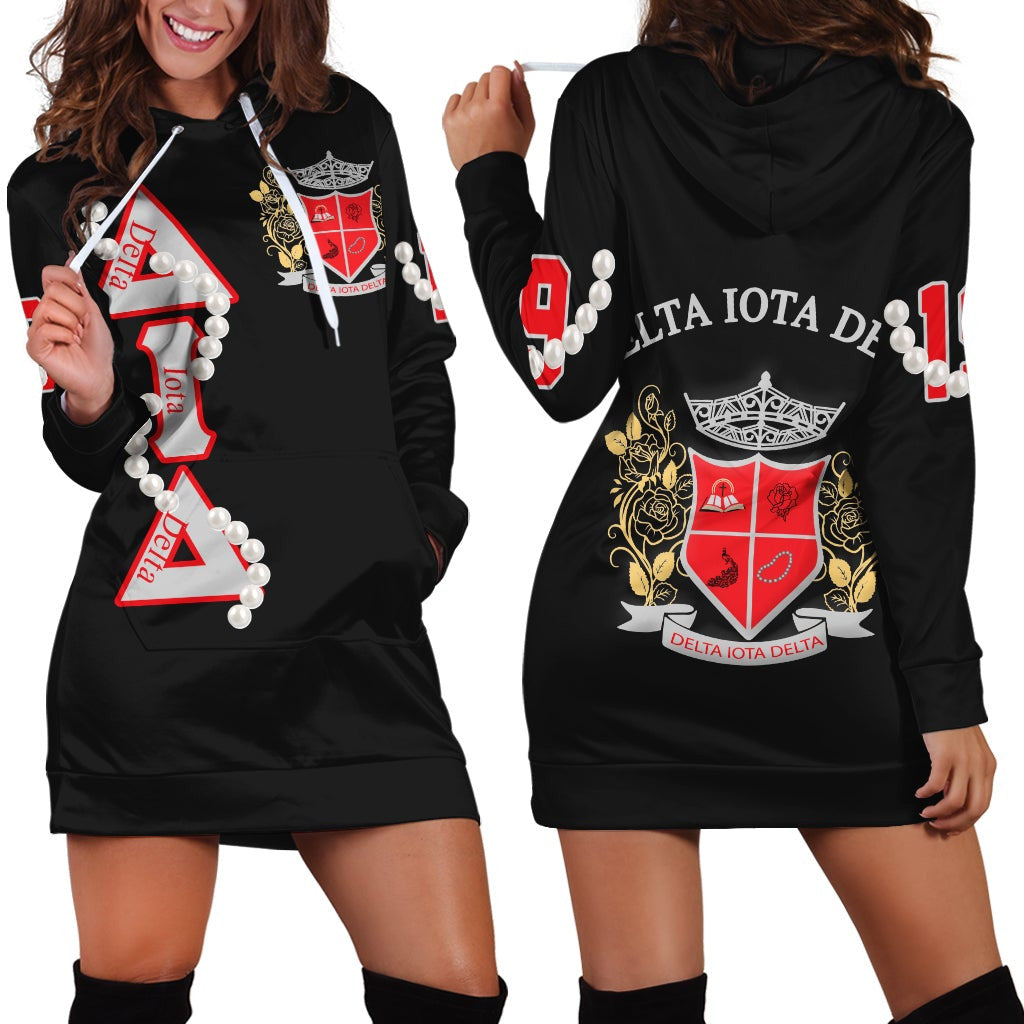 Sorority Dress - Delta Iota Delta Pearl Hoodie Dress
