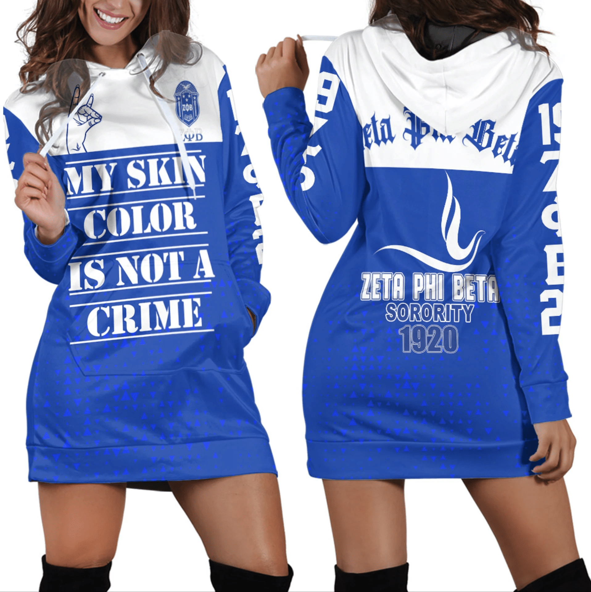 Sorority Dress - Zeta Phi Beta Hoodie Dress