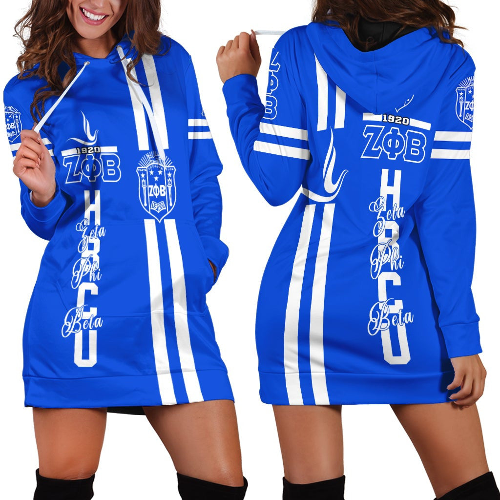 Sorority Dress - HBCU Zeta Phi Beta Dove Hoodie Dress