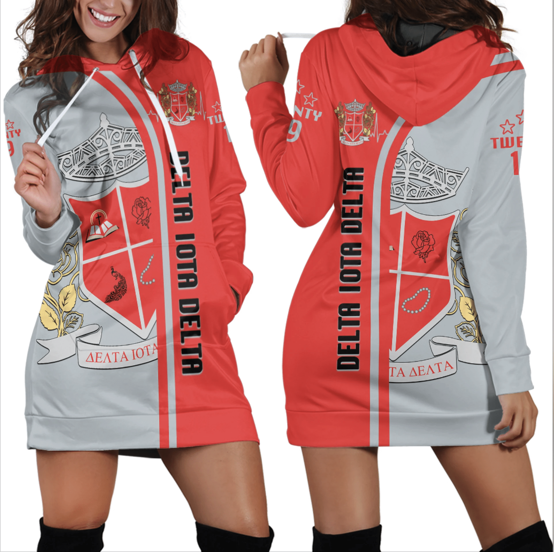 Sorority Dress - Delta Iota Delta In My Heart Hoodie Dress