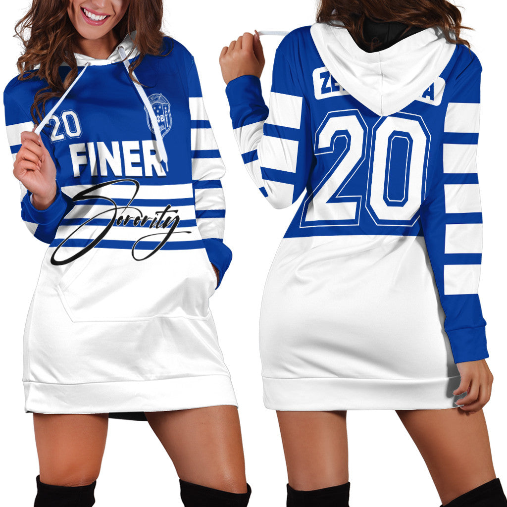 Sorority Dress - Zeta Phi Beta Sporty Premium Hoodie Dress