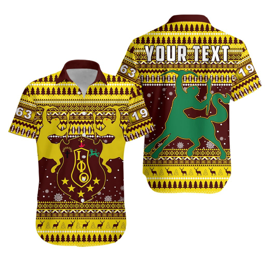 Fraternity Shirt - Personalized Iota Phi Theta Christmas Short Sleeve Shirt African Pattern