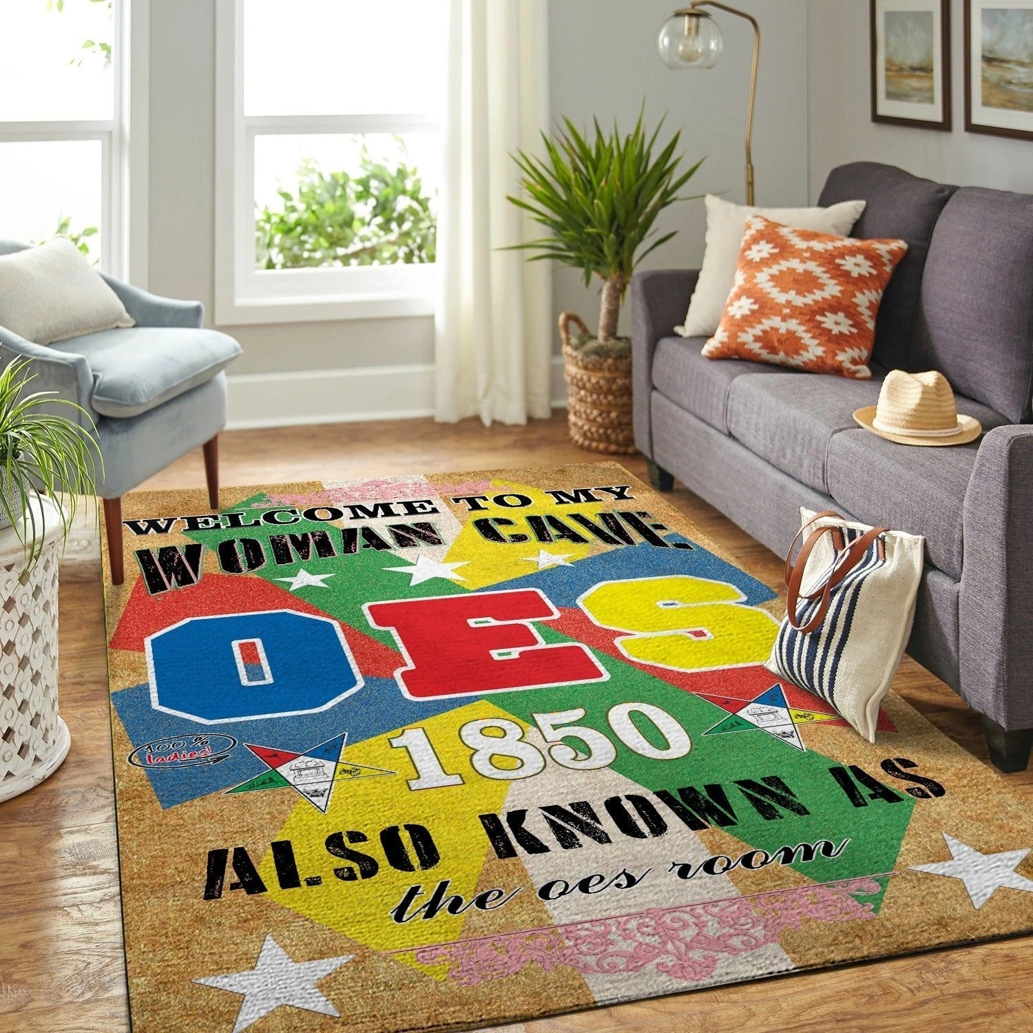Sorority Area Rug - Welcome To The OES Room