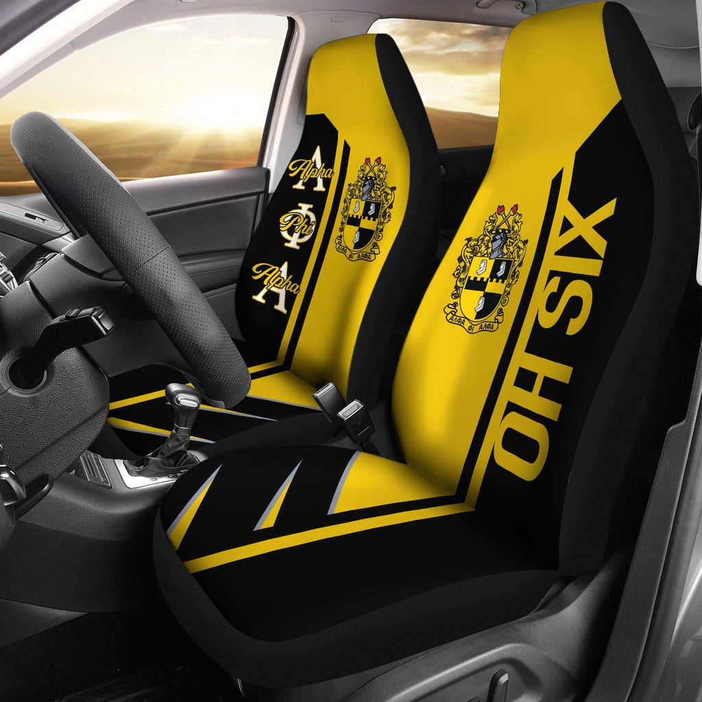 Fraternity Car Seat Cover - Alpha Phi Alpha Car Seat Cover APA Half Concept (Set of 2)