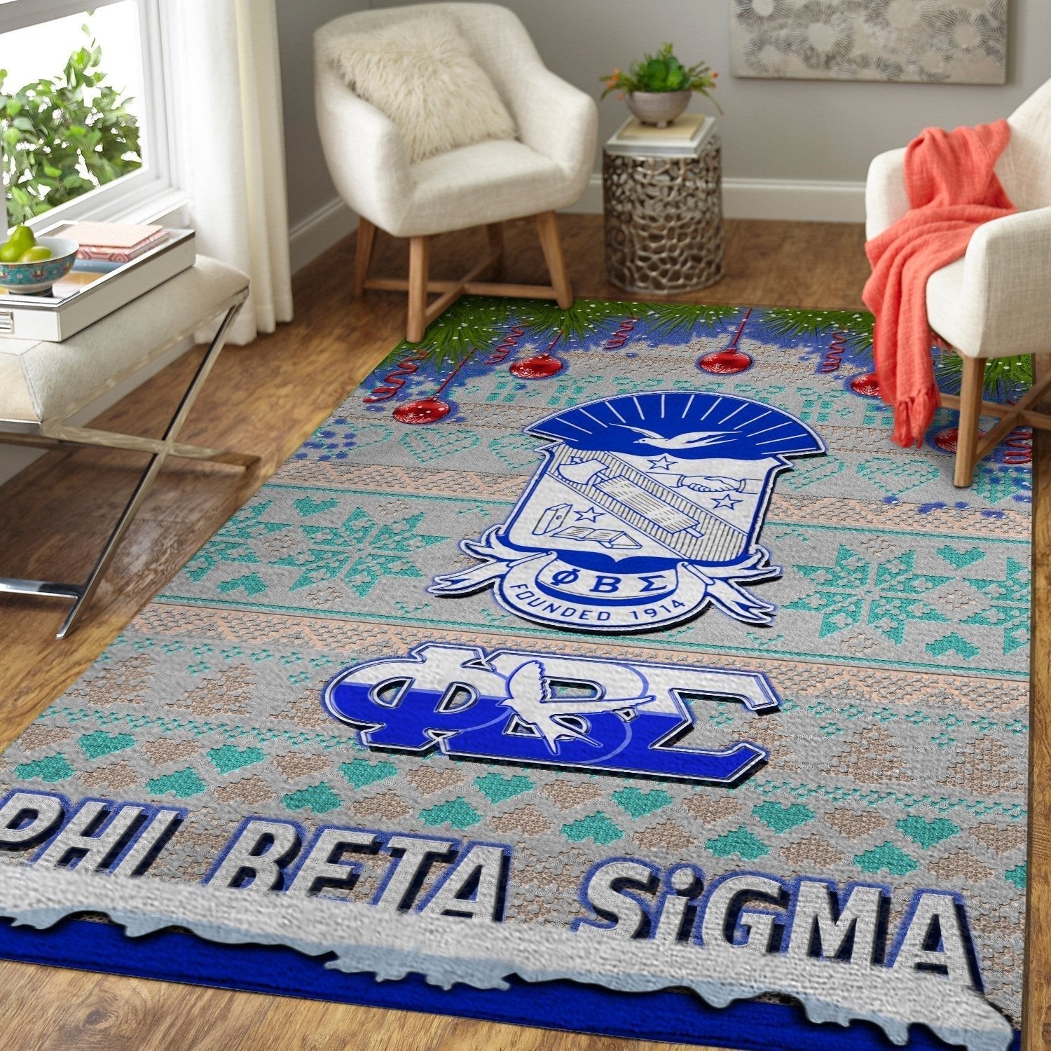 Phi Beta Sigma Christmas Area Rug