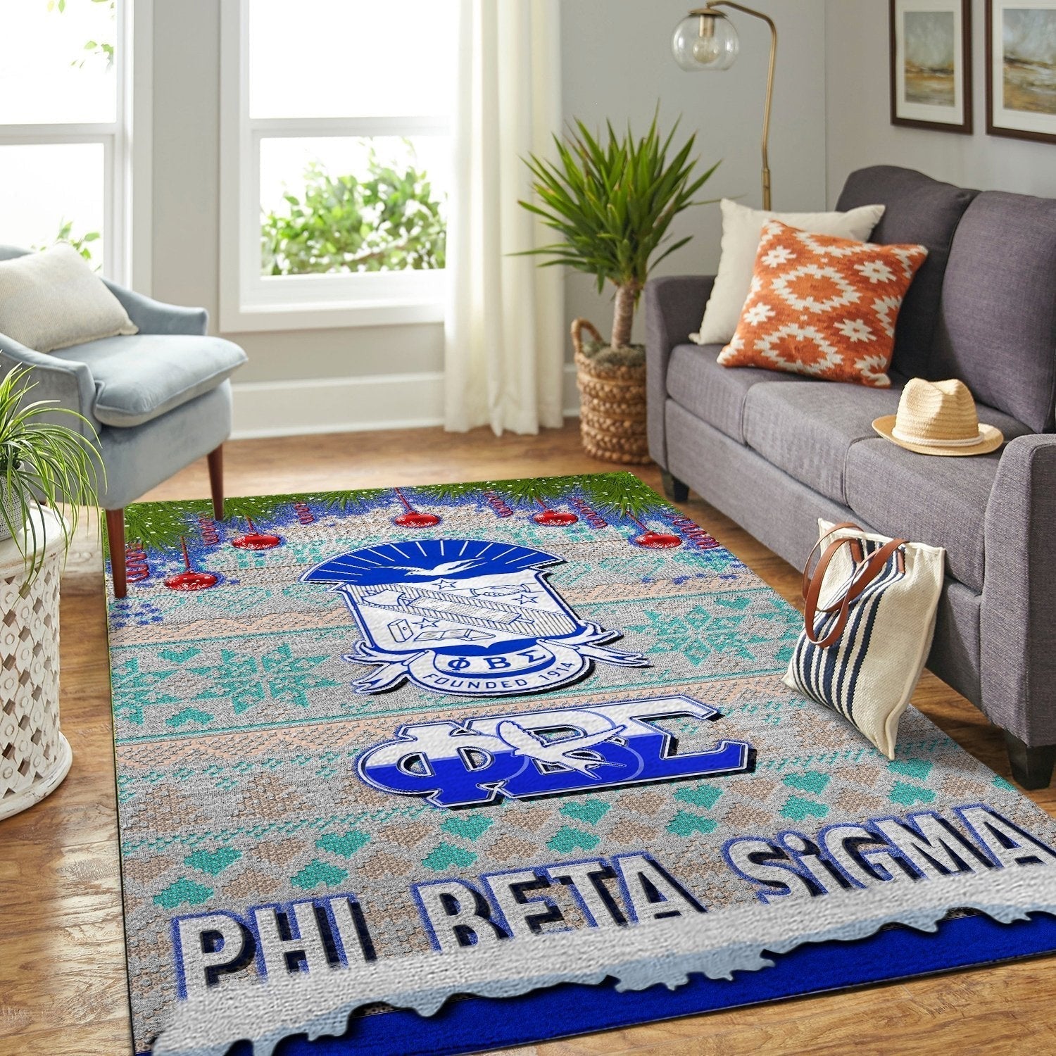 Phi Beta Sigma Christmas Area Rug