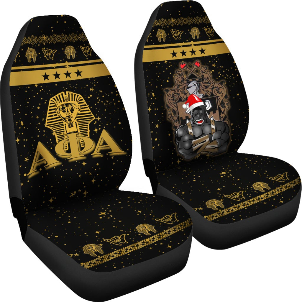 Fraternity Car Seat Cover - Alpha Phi Alpha Car Seat Cover Ape Christmas (Set of 2)