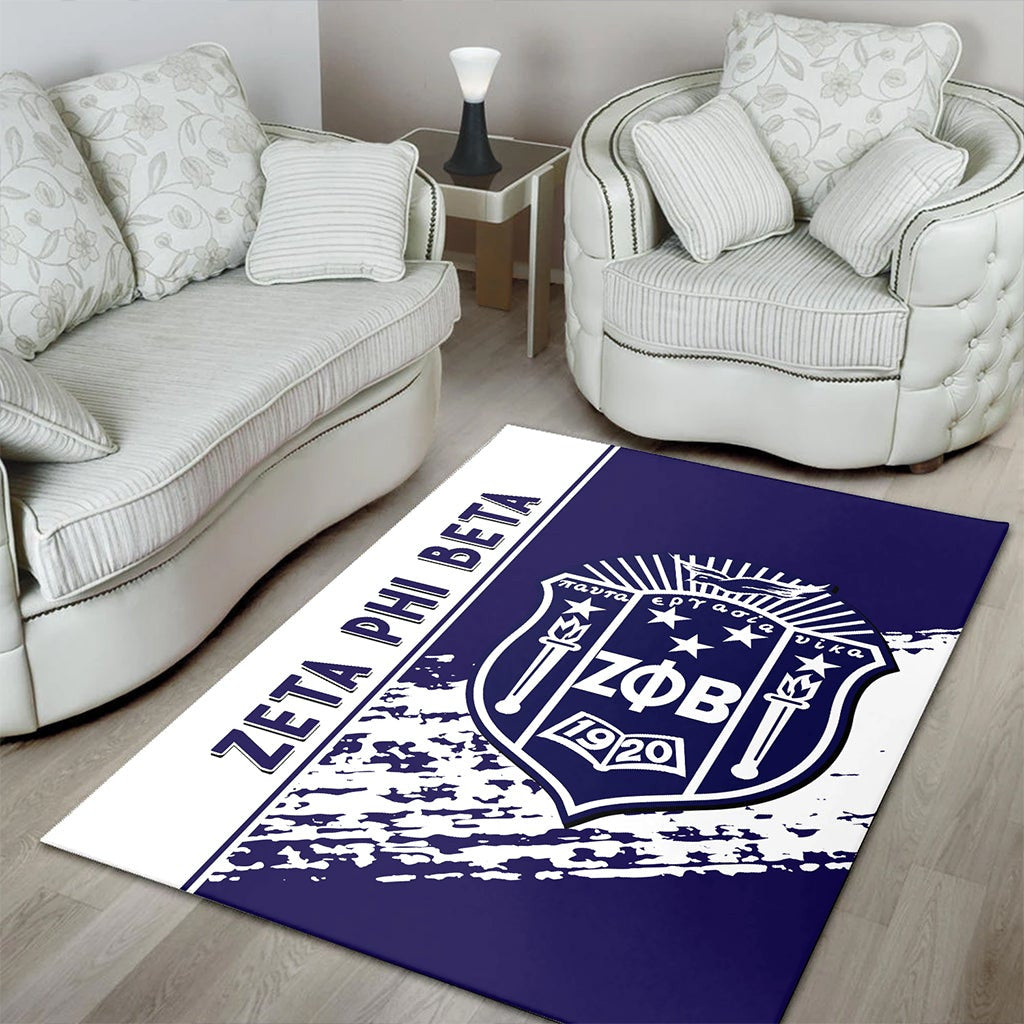 Sorority Area Rug - Zeta Phi Beta Area Rug Quarter Style