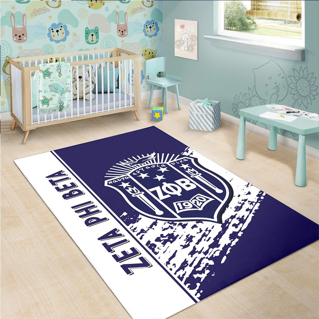 Sorority Area Rug - Zeta Phi Beta Area Rug Quarter Style