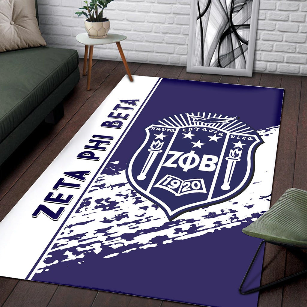 Sorority Area Rug - Zeta Phi Beta Area Rug Quarter Style