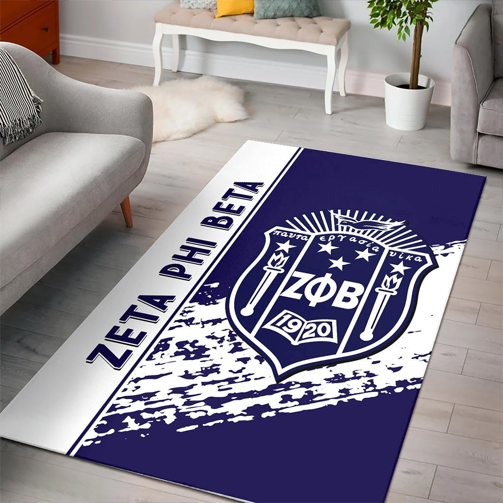 Sorority Area Rug - Zeta Phi Beta Area Rug Quarter Style