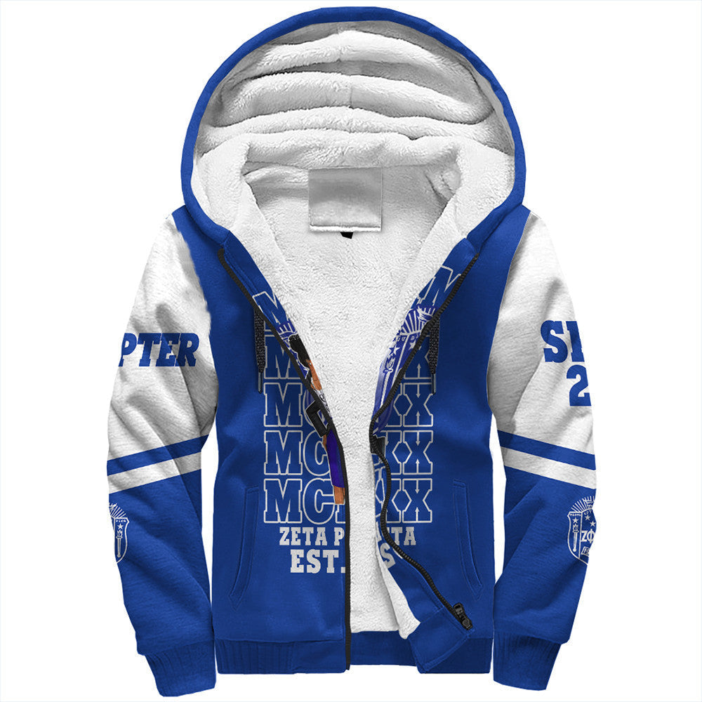 Sorority Hoodie - Personalized Zeta Phi Beta MCM Style Sherpa Hoodie