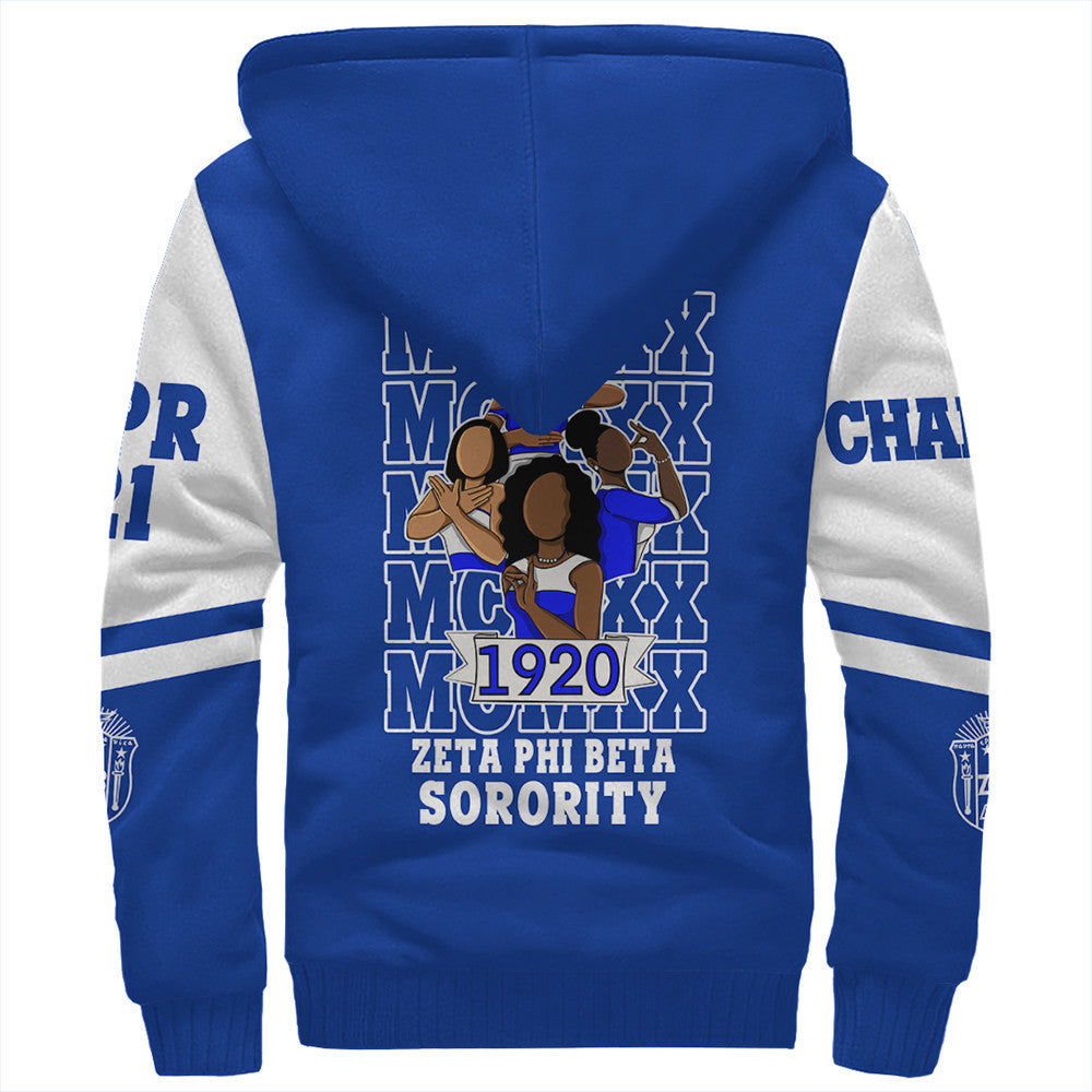 Sorority Hoodie - Personalized Zeta Phi Beta MCM Style Sherpa Hoodie