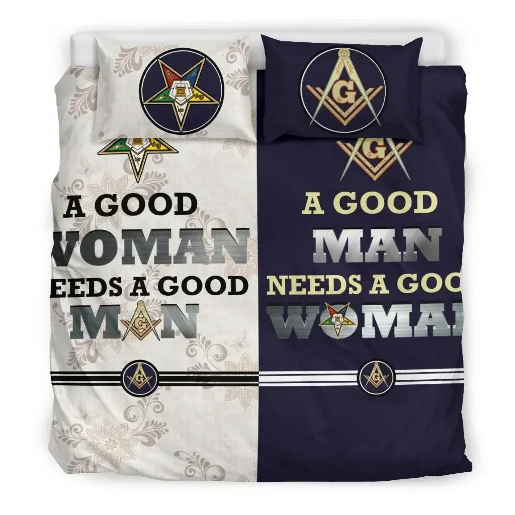 Sorority Bedding Set - Couple Freemasonry And Oes Bedding Set