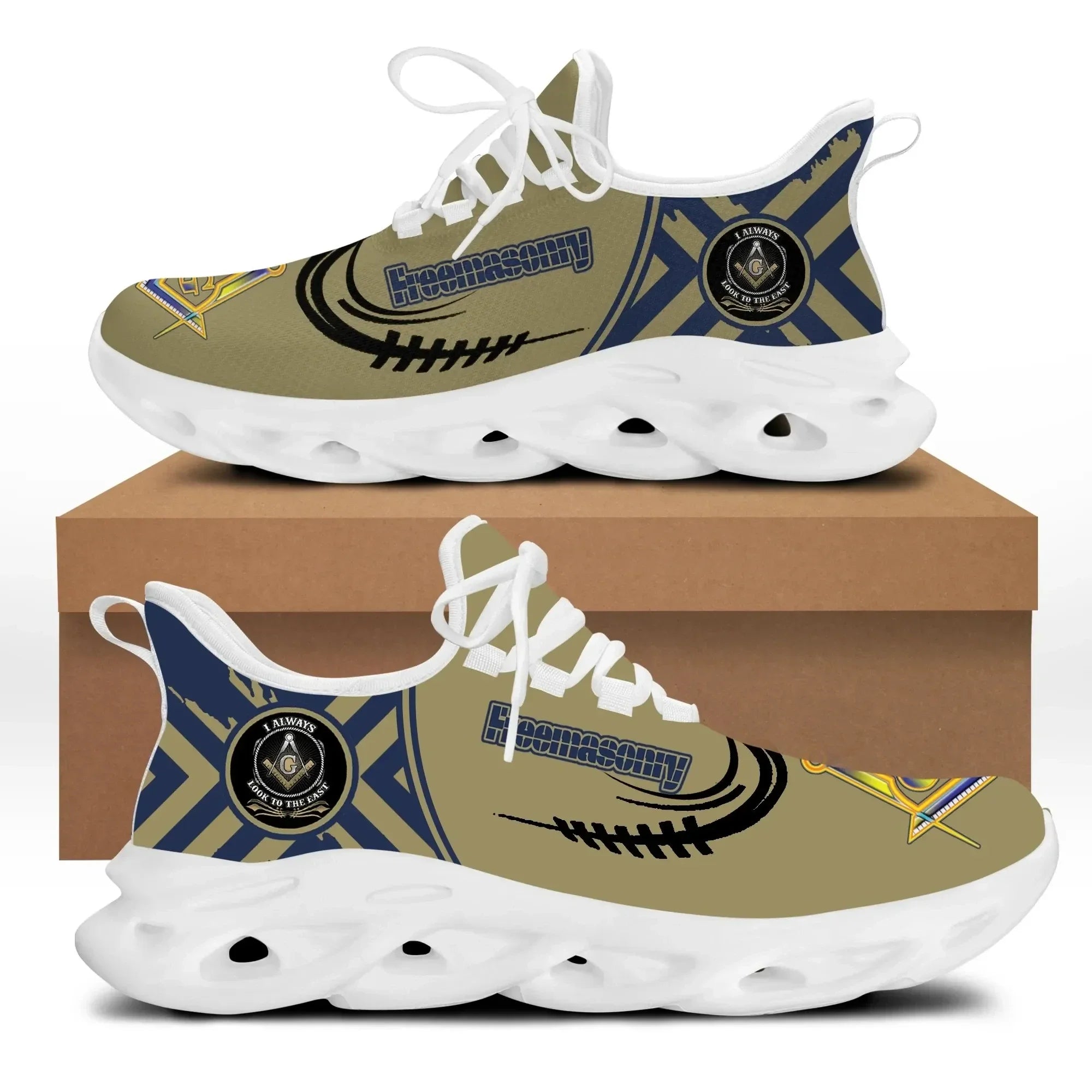 Fraternity Footwear - Freemasonry Baseball Style Clunky Sneakers