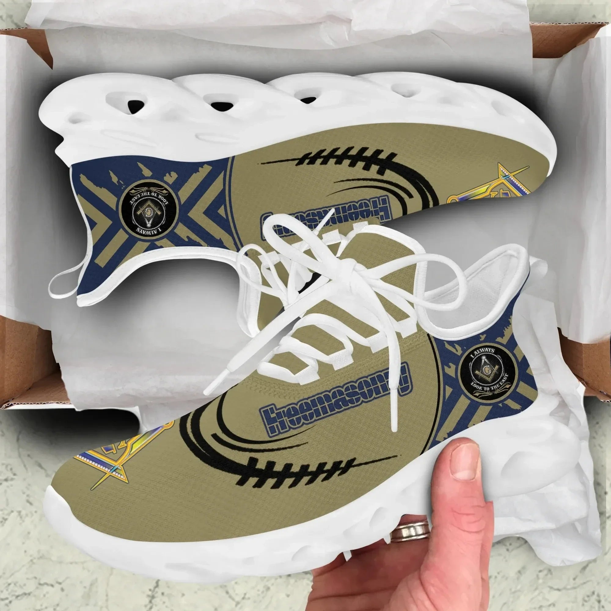 Fraternity Footwear - Freemasonry Baseball Style Clunky Sneakers