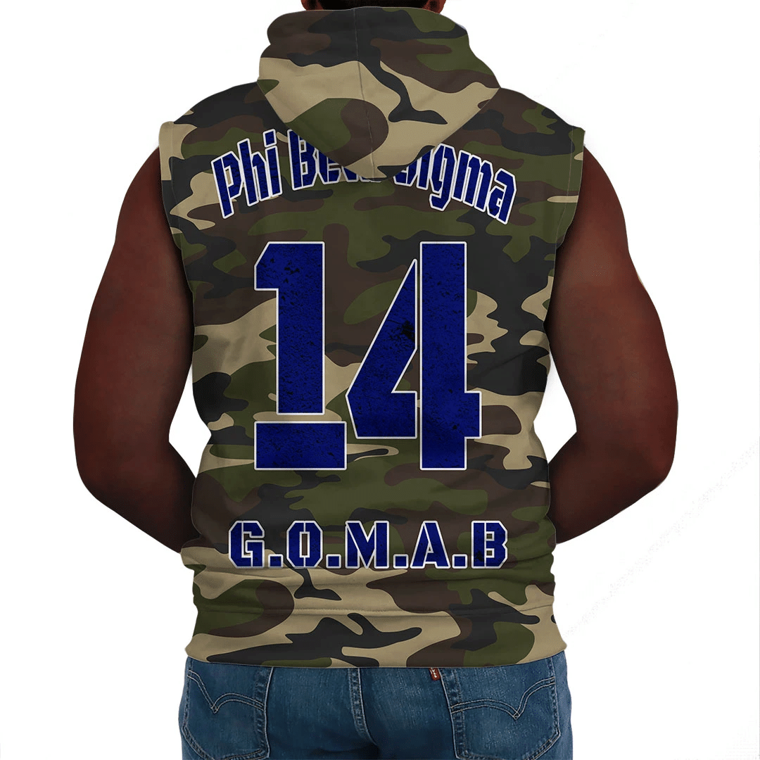 Fraternity Hoodie - Personalized Phi Beta Sigma Camouflage Sleeveless Hoodie