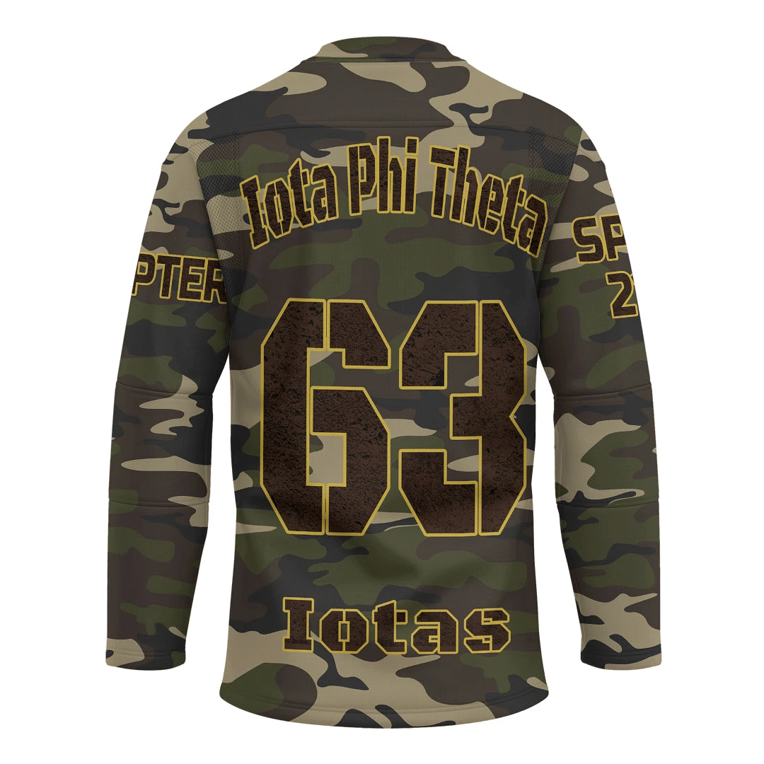Fraternity Hockey Jersey - Personalized Iota Phi Theta Camouflage Hockey Jersey