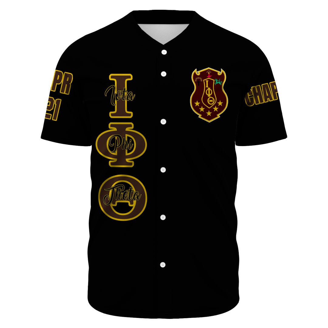 Fraternity Baseball Jersey - Personalized Iota Phi Theta Black Baseball Jersey