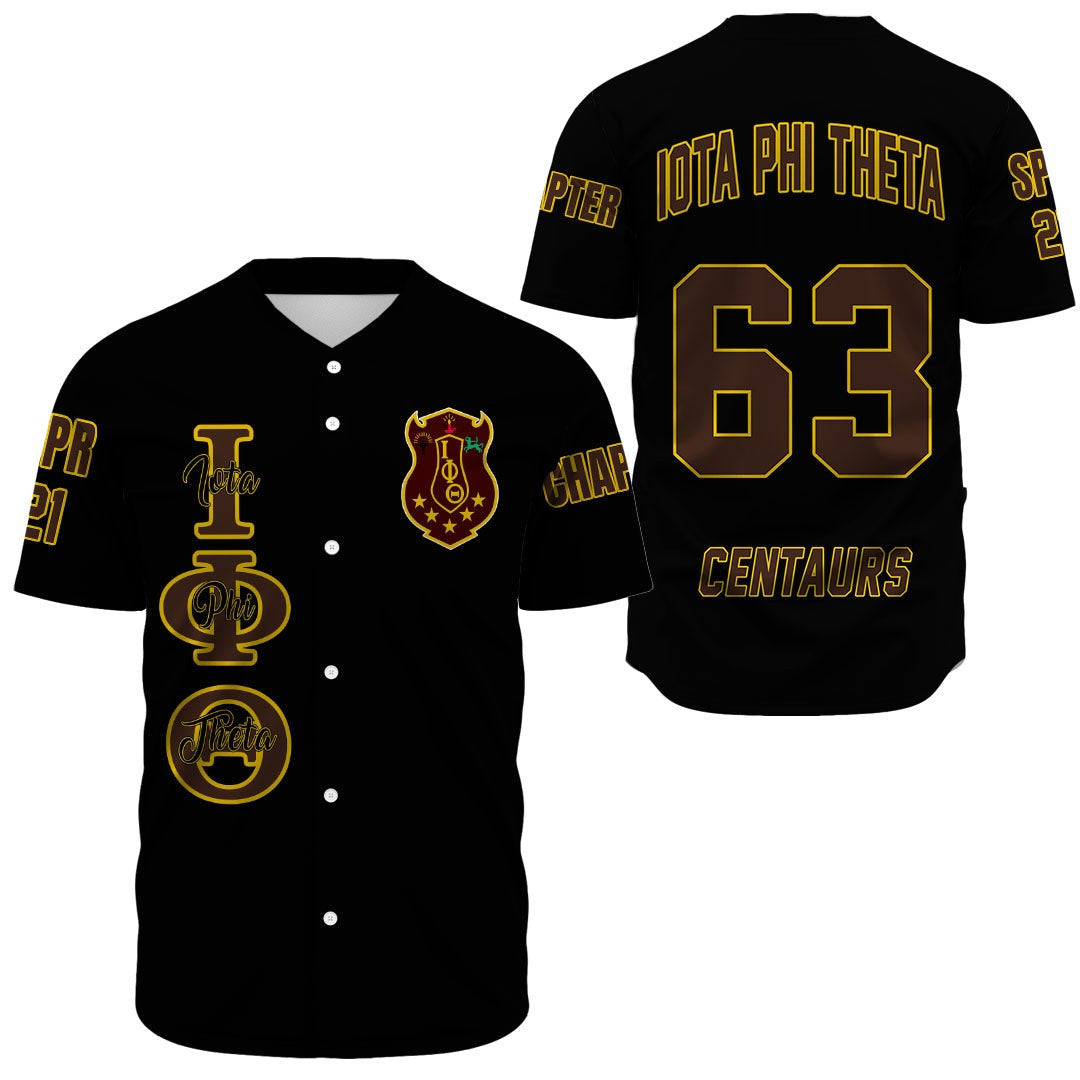 Fraternity Baseball Jersey - Personalized Iota Phi Theta Black Baseball Jersey