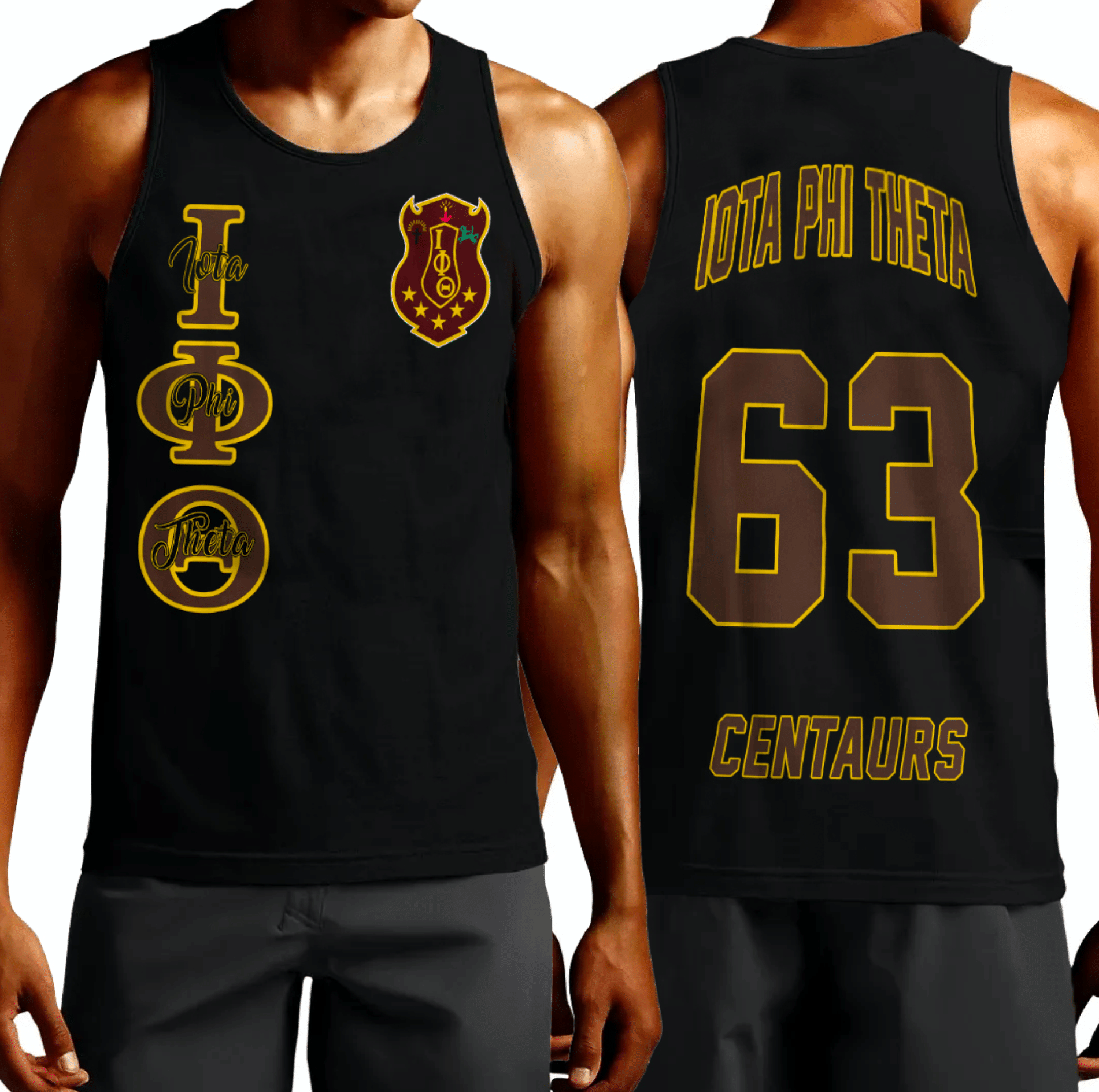 Fraternity Tank Top - Iota Phi Theta Black Tank Top