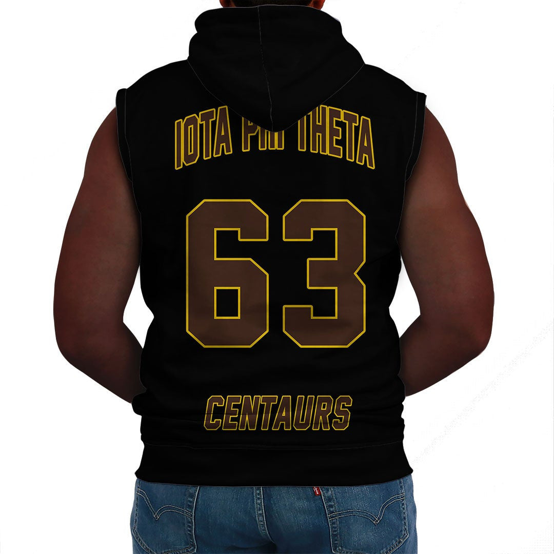 Fraternity Hoodie - Personalized Iota Phi Theta Black Sleeveless Hoodie