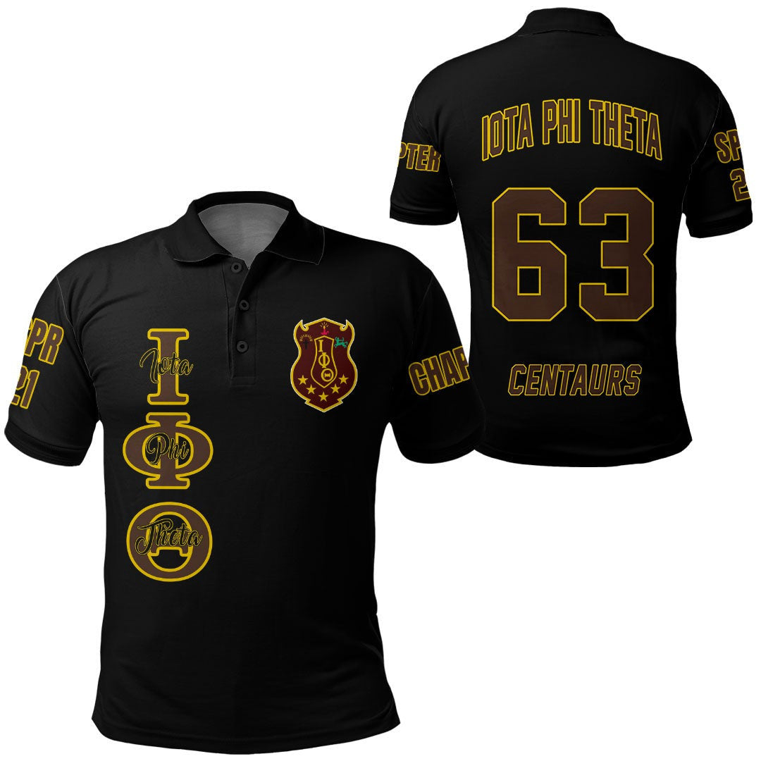 Fraternity Polo - Personalized Iota Phi Theta Black Polo Shirt
