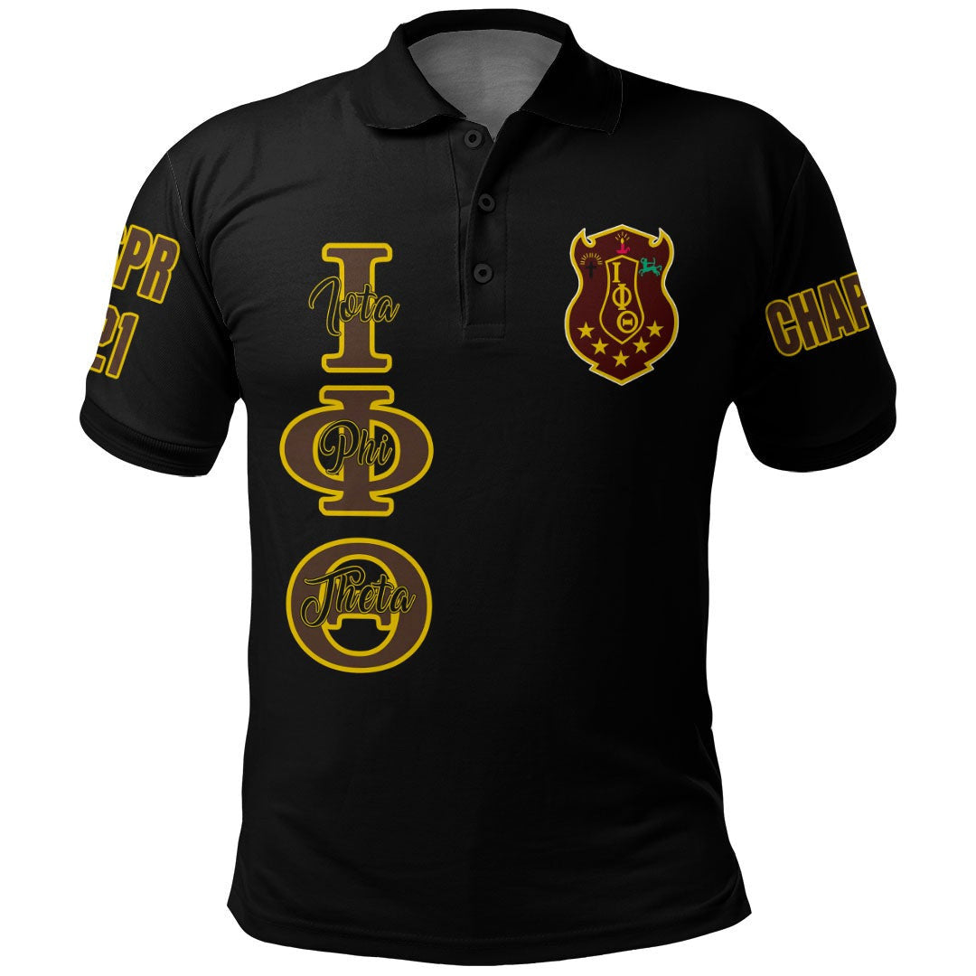 Fraternity Polo - Personalized Iota Phi Theta Black Polo Shirt