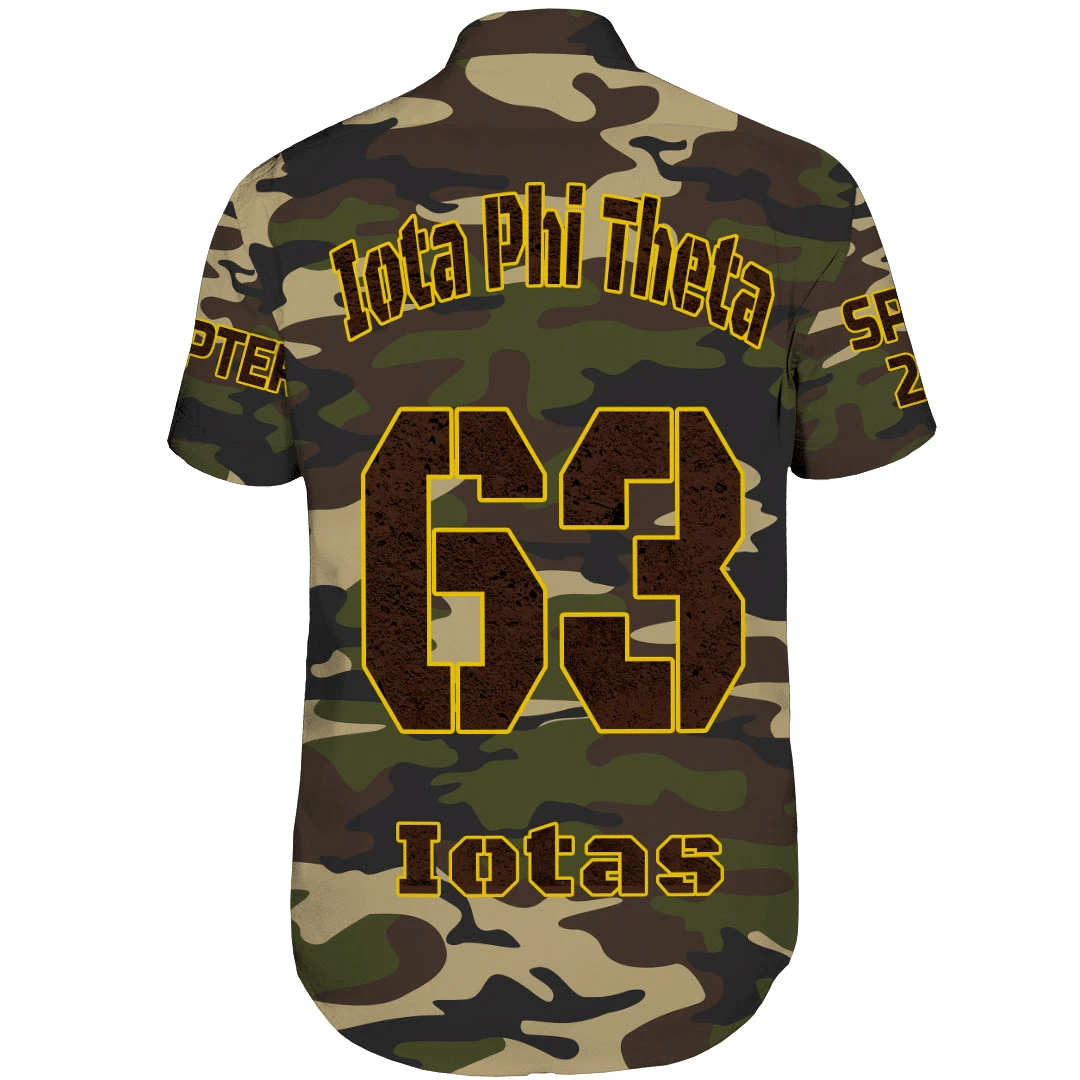 Fraternity Shirt - Personalized Iota Phi Theta Camouflage Short Sleeve Shirt
