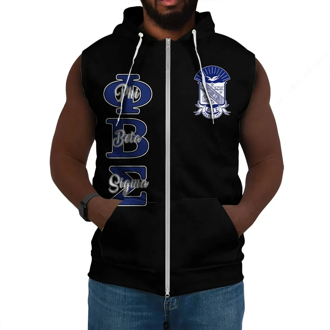 Fraternity Hoodie - Personalized Phi Beta Sigma Sleeveless Hoodie