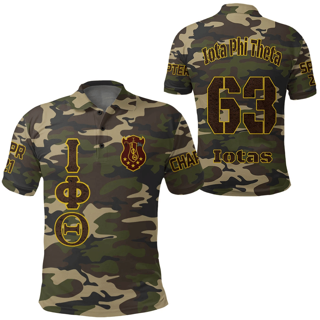 Fraternity Polo - Personalized Iota Phi Theta Camouflage Polo Shirt