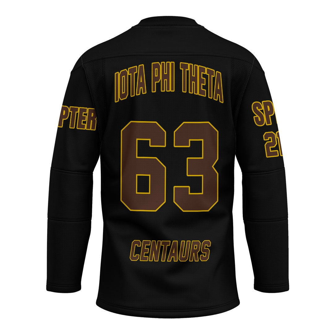 Fraternity Hockey Jersey - Personalized Iota Phi Theta Black Hockey Jersey