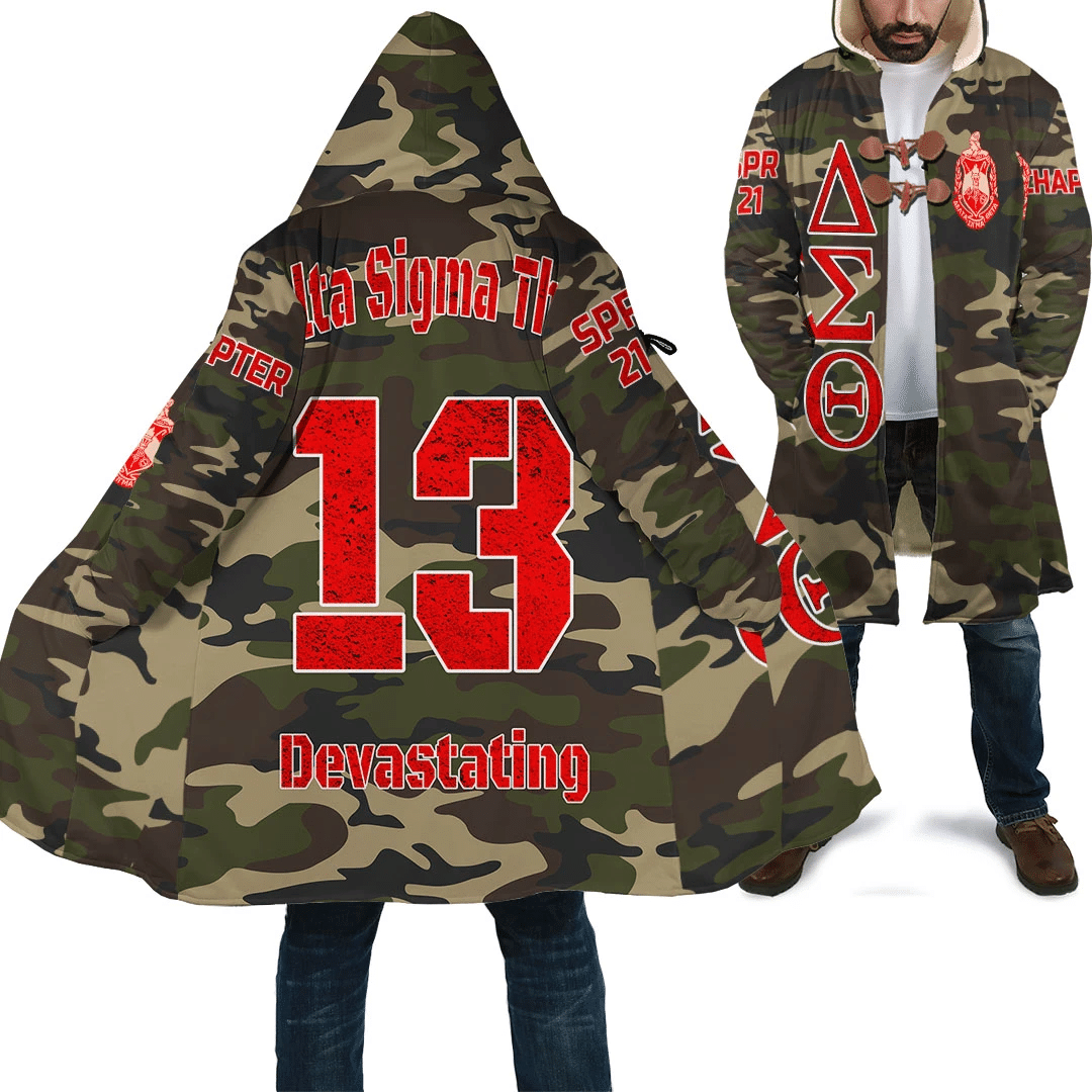 Sorority Hooded Coat - Personalized Delta Sigma Theta Camouflage Hooded Coat