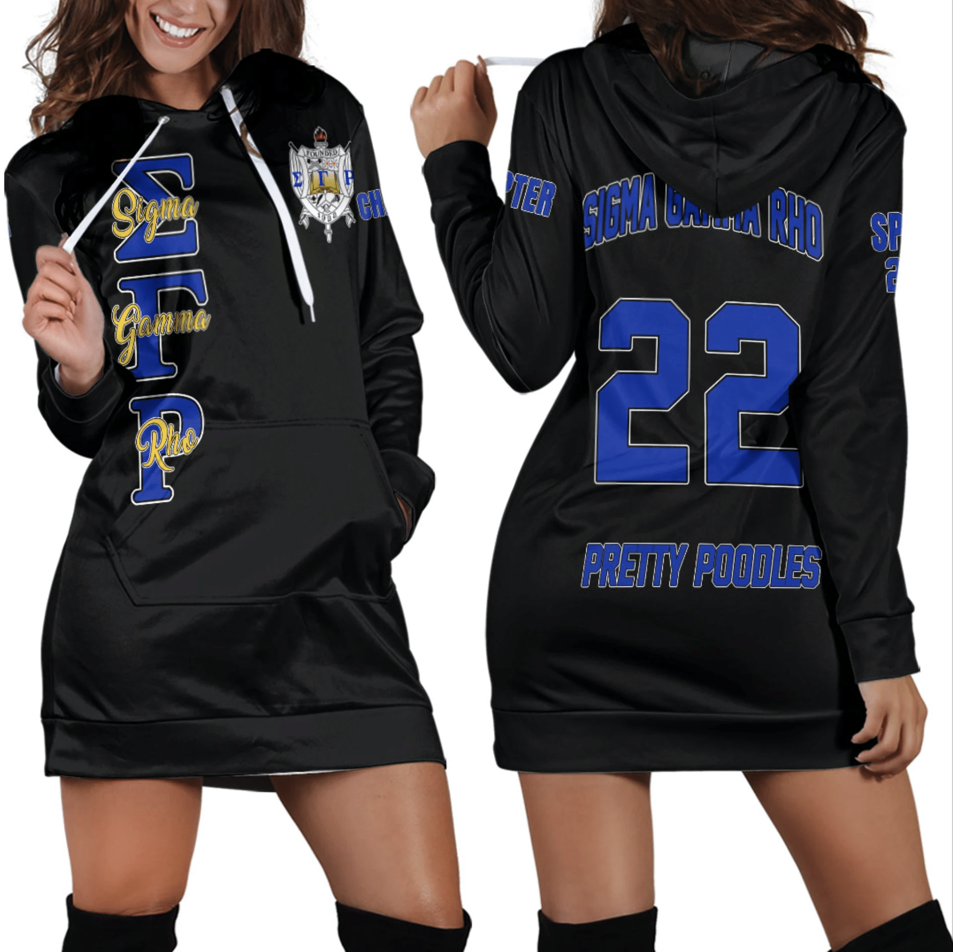 Sorority Dress - Personalized Sigma Gamma Rho Hoodie Dress