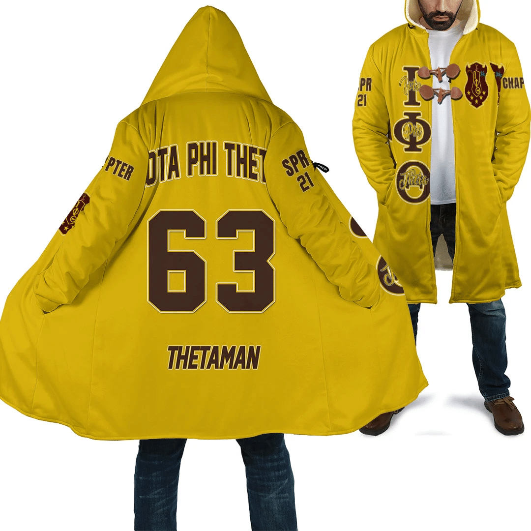Fraternity Hooded Coat - Personalized Iota Phi Theta Gold Hooded Coat