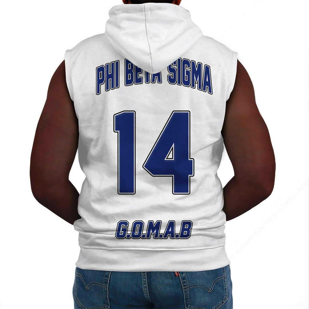 Fraternity Hoodie - Personalized Phi Beta Sigma White Sleeveless Hoodie