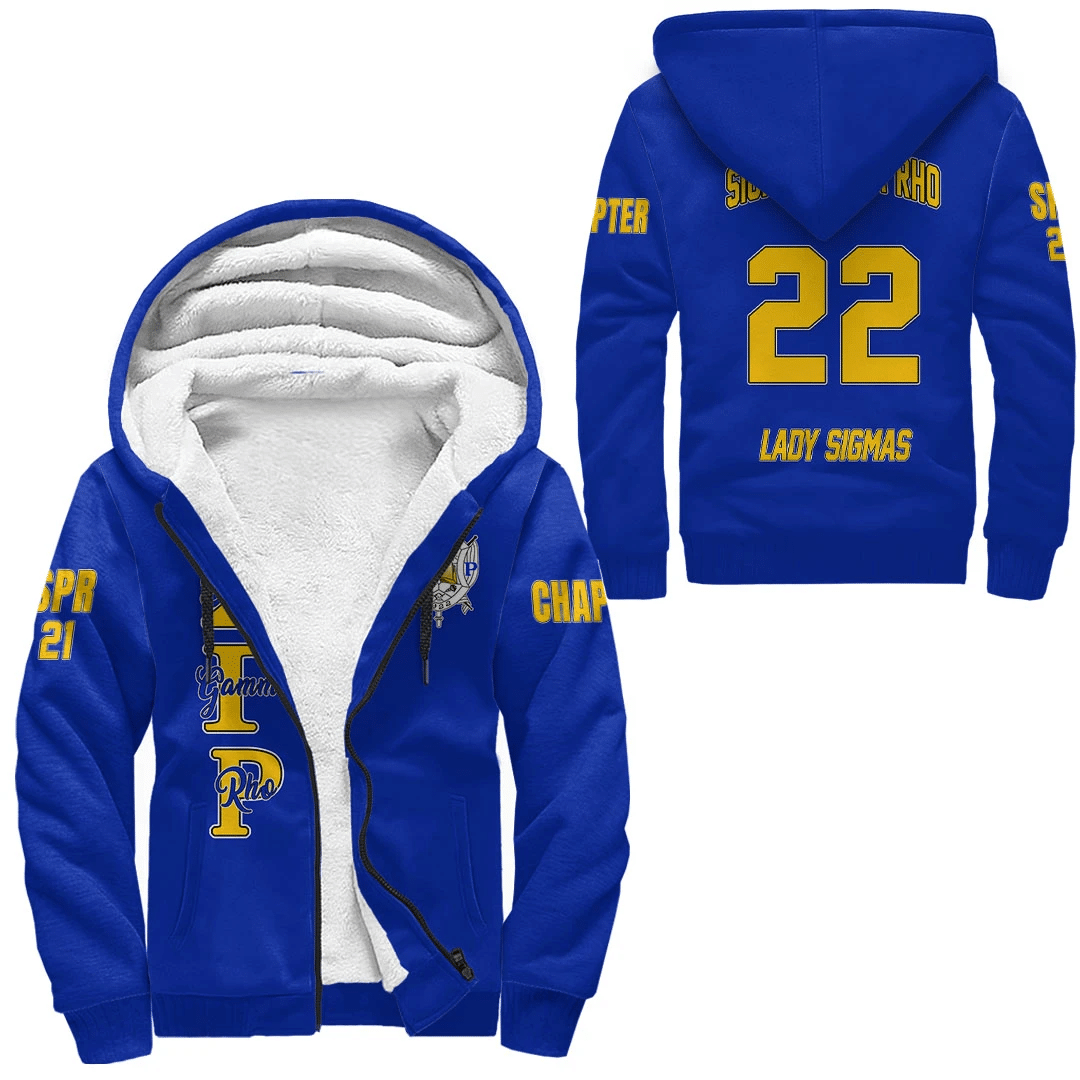 Sorority Hoodie - Personalized Sigma Gamma Rho Blue Sherpa Hoodie