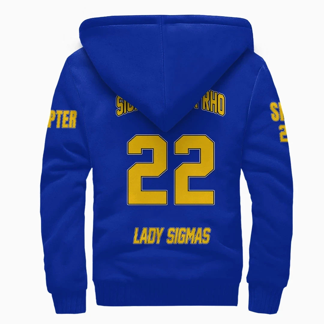 Sorority Hoodie - Personalized Sigma Gamma Rho Blue Sherpa Hoodie