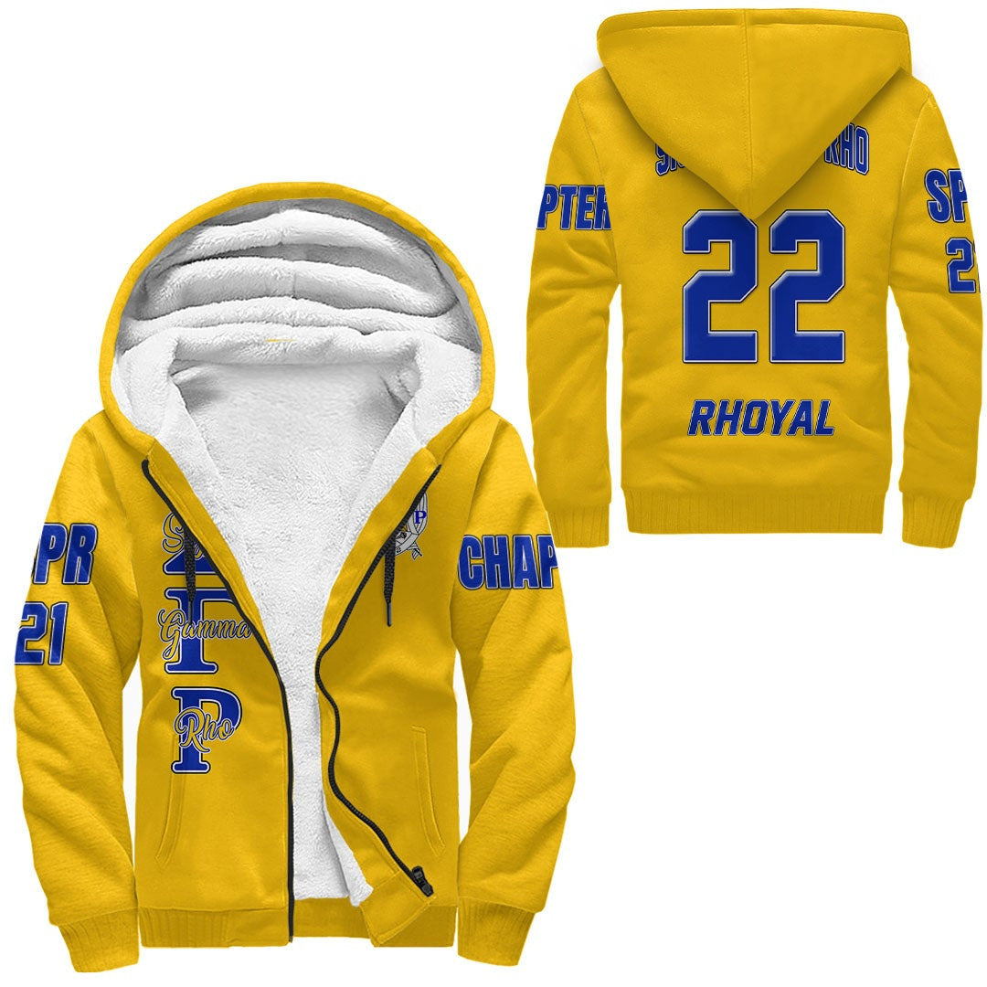 Sorority Hoodie - Personalized Sigma Gamma Rho Gold Sherpa Hoodie