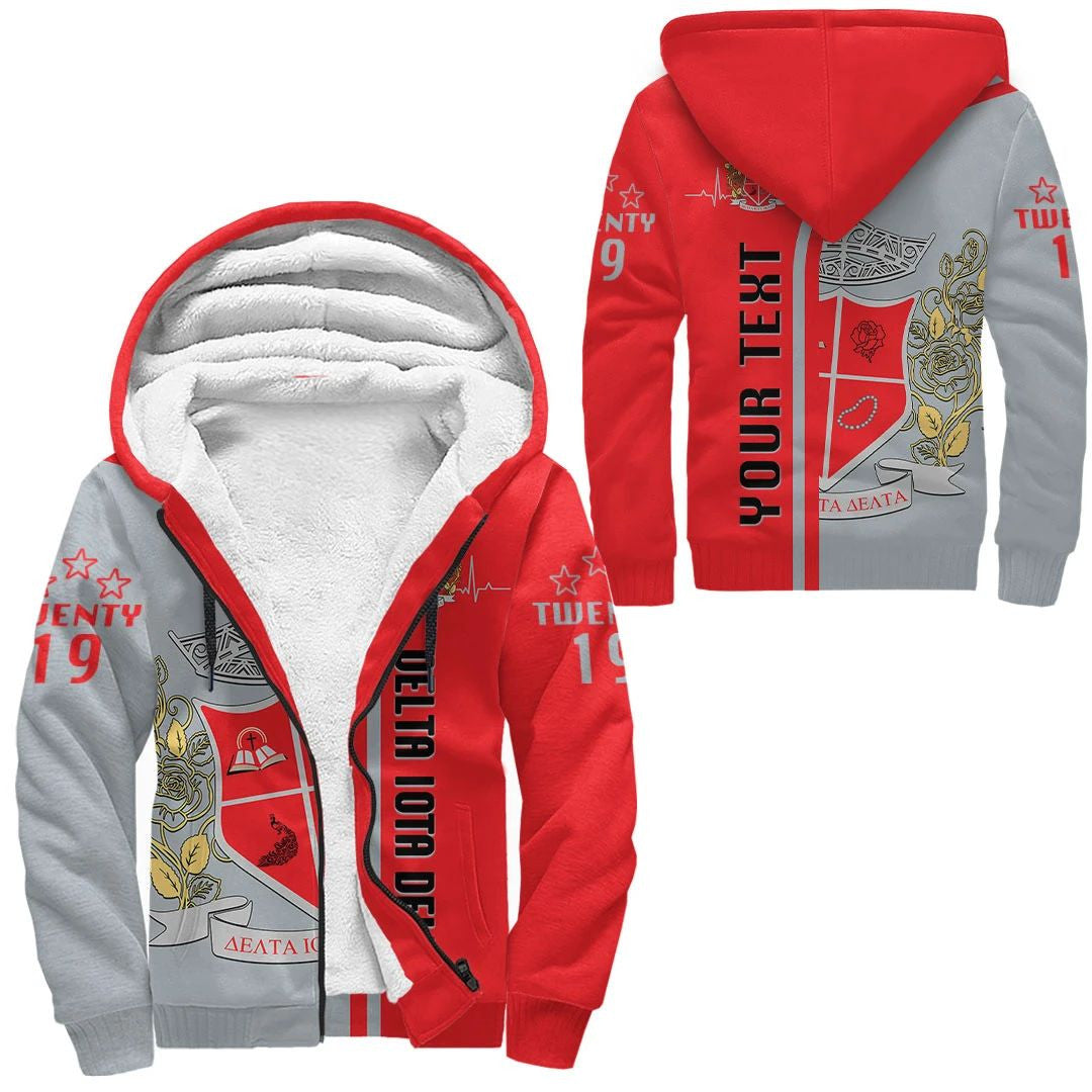 Sorority Hoodie - Personalized Delta Iota Delta In My Heart Sherpa Hoodie