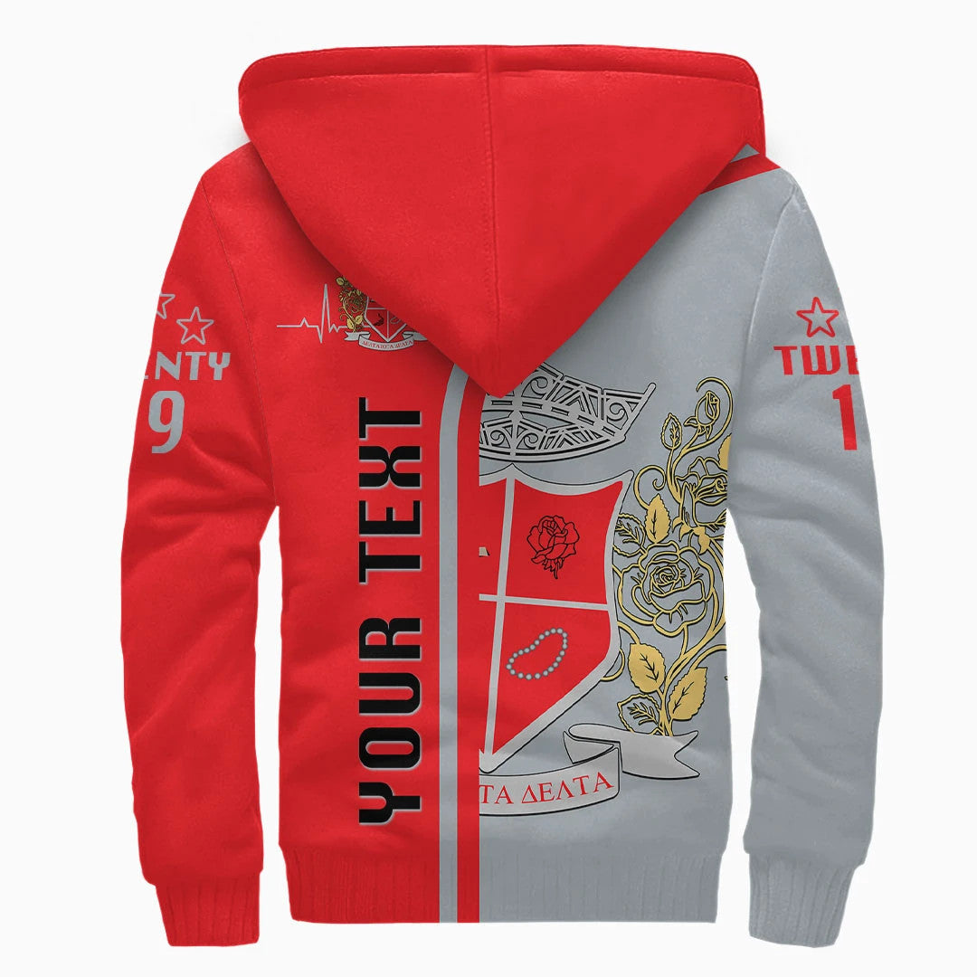 Sorority Hoodie - Personalized Delta Iota Delta In My Heart Sherpa Hoodie