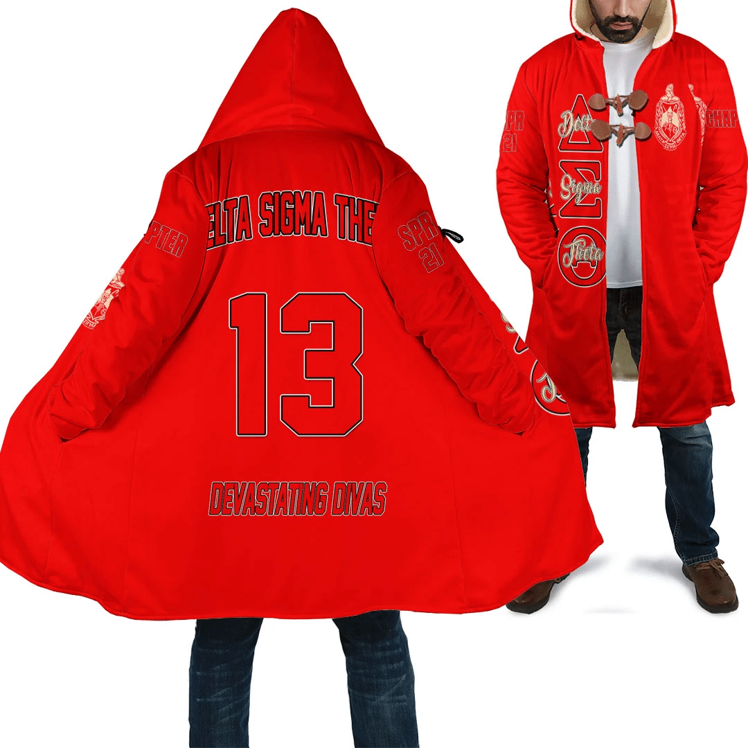 Sorority Hooded Coat - Personalized Delta Sigma Theta Red Hooded Coat